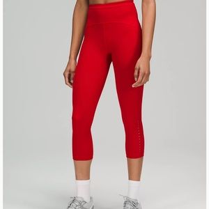 Lululemon Swift Speed High-Rise Crop Leggings, 21 inch, Size 2, Dark Red